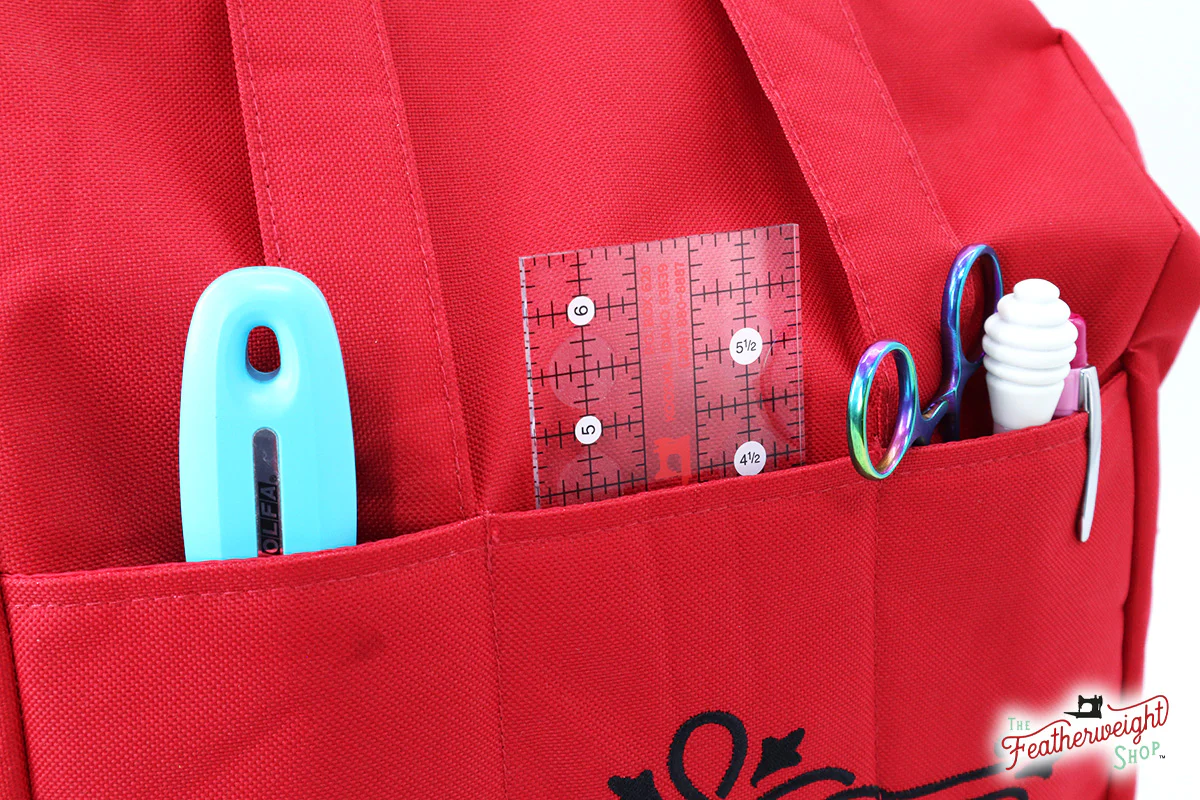 BAG, Padded TRAVEL fits Singer Featherweight 221 & 222 - RED - Image 7