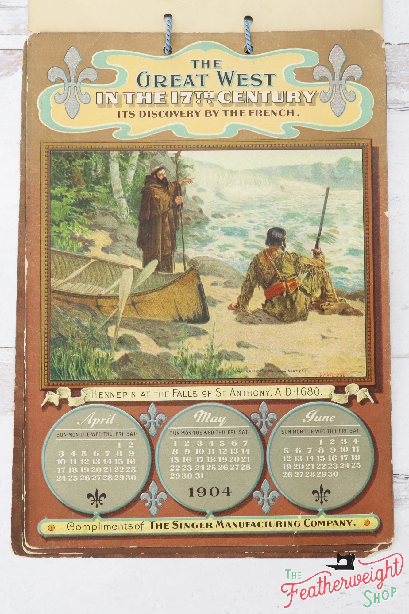 Calendar 1904, The Great West in the 17th Century Singer (Vintage Original) - RARE - Image 2