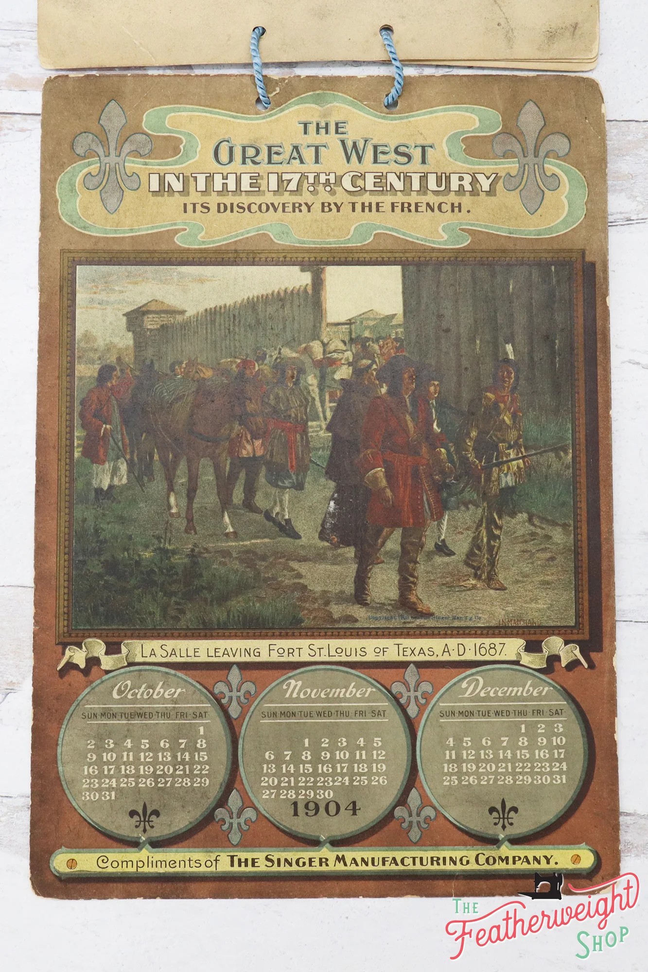 Calendar 1904, The Great West in the 17th Century Singer (Vintage Original) - RARE - Image 4