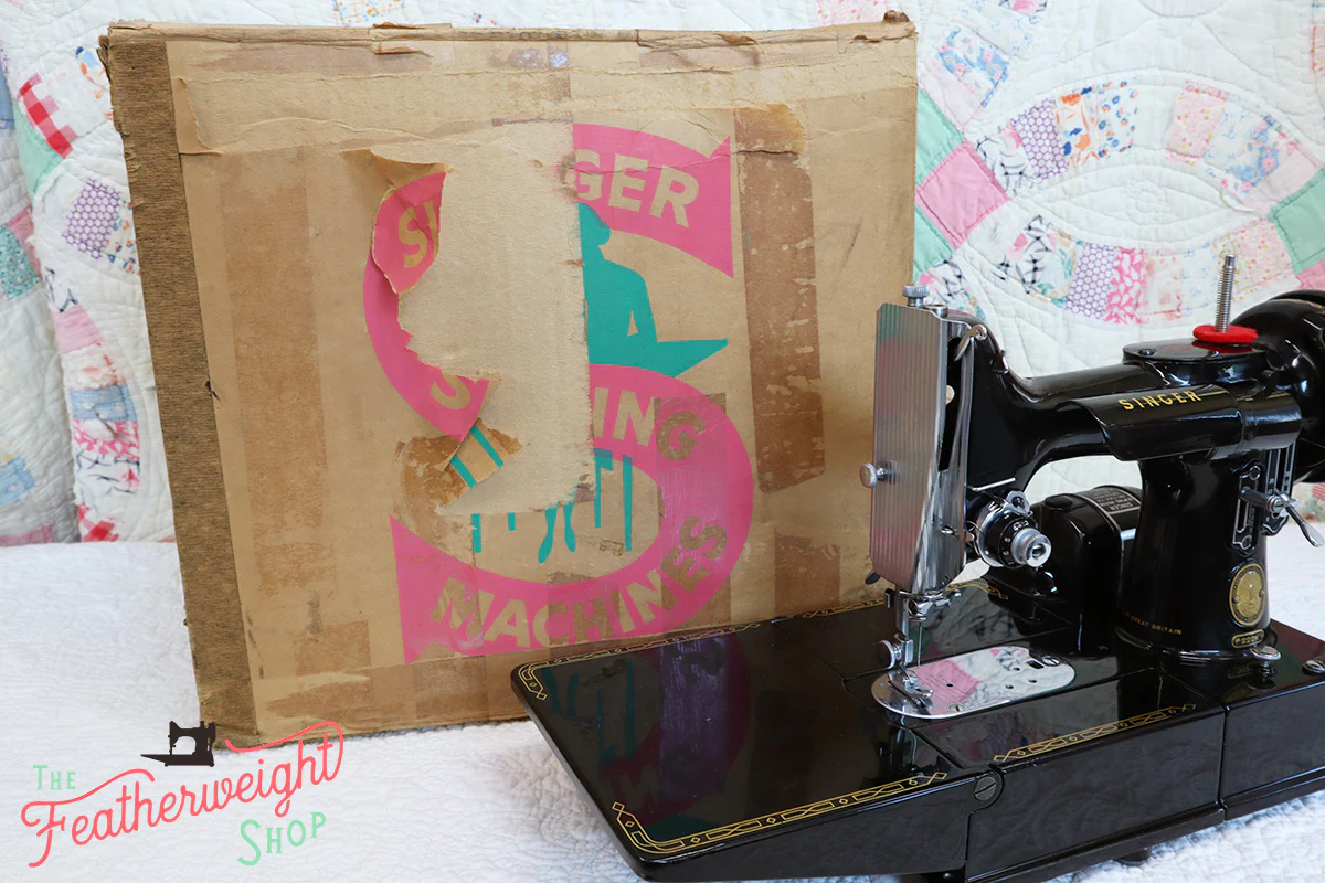 Cardboard Singer Box for 222K Featherweight - (Vintage Original Box Only) - Image 8