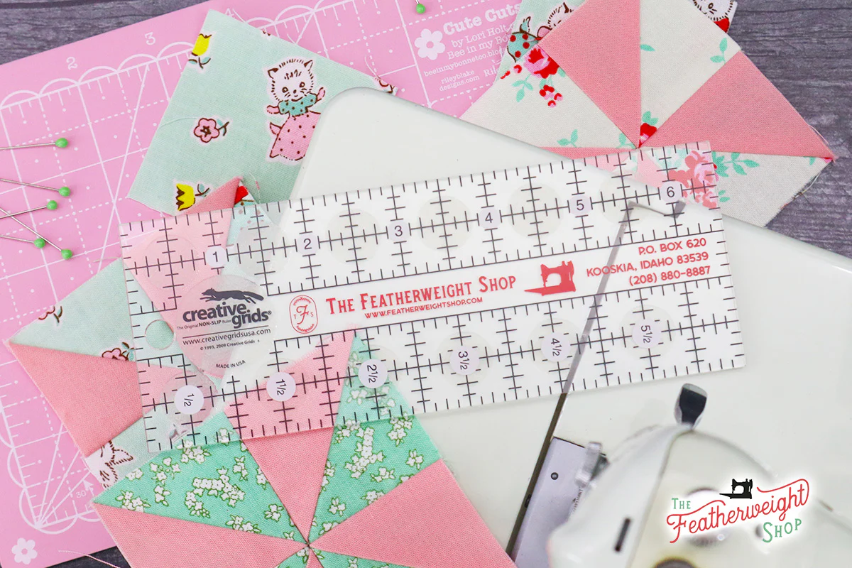 Cutting Ruler, Singer Featherweight CREATIVE GRIDS 2 1/2" x 6 1/2" (with self-grips) - Image 3