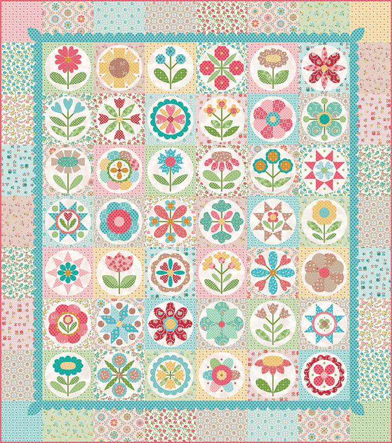 Cutting Ruler SET, Square TRIM-IT, BLUE 2.5", 3.5", 4.5", 5.5" & 6.5" by Lori Holt Cute Cuts (with self-grips) - Image 6