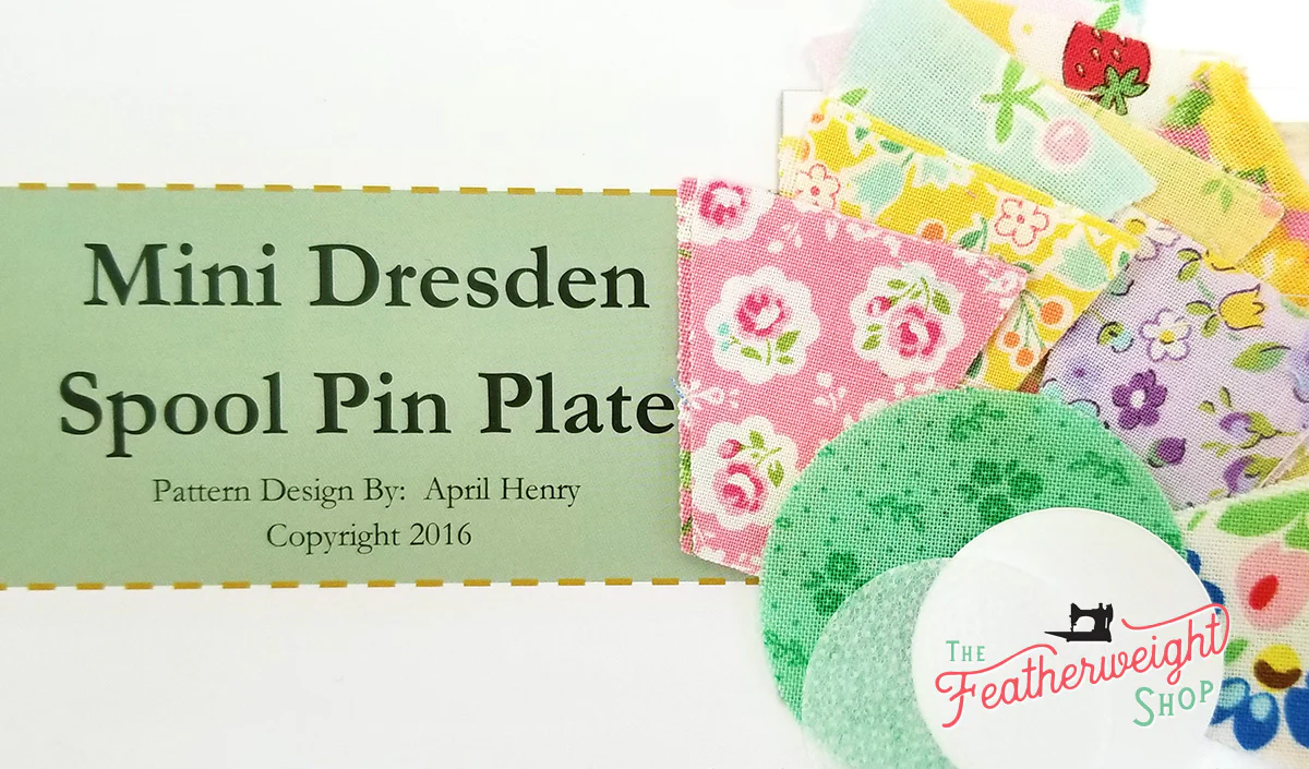 DRESDEN Spool Pin Kit, Pattern + Diecut CHRISTMAS Fabric Pieces for Featherweight Thread Spool - Image 3