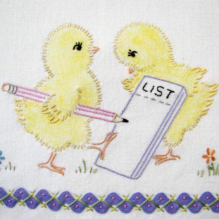 Embroidery Iron-On Transfers, Vintage-Styled Baby Chicks (CHICK TOWELS) - Image 3