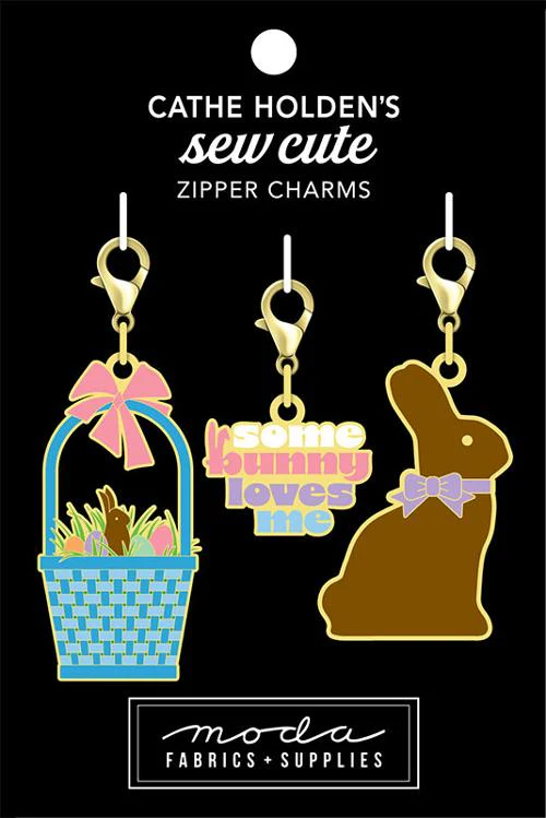 Enamel Charm Zipper Pull - EASTER BASKET, BUNNY RABBIT, LOVES ME by Cathe Holden - Image 4