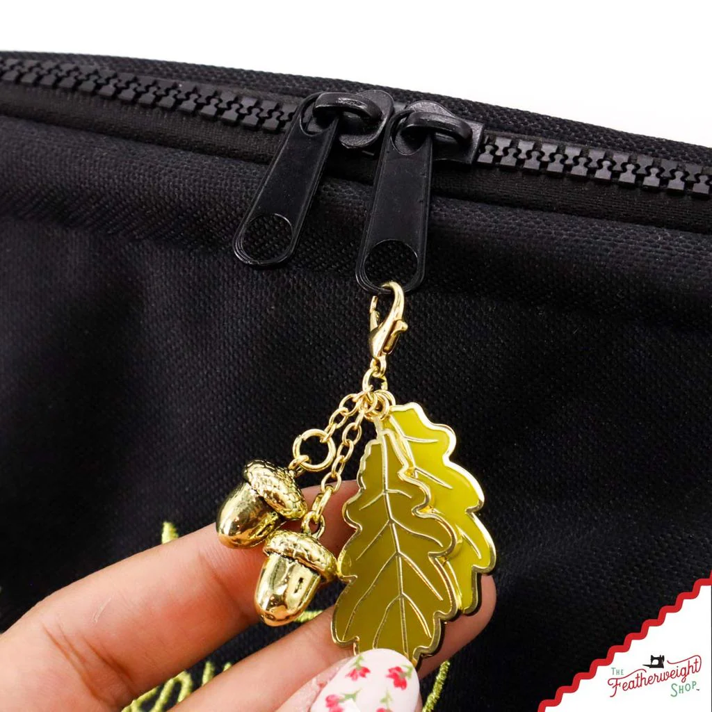 Enamel Charm Zipper Pull - GRATEFUL & OAK LEAF by Cathe Holden - Image 2