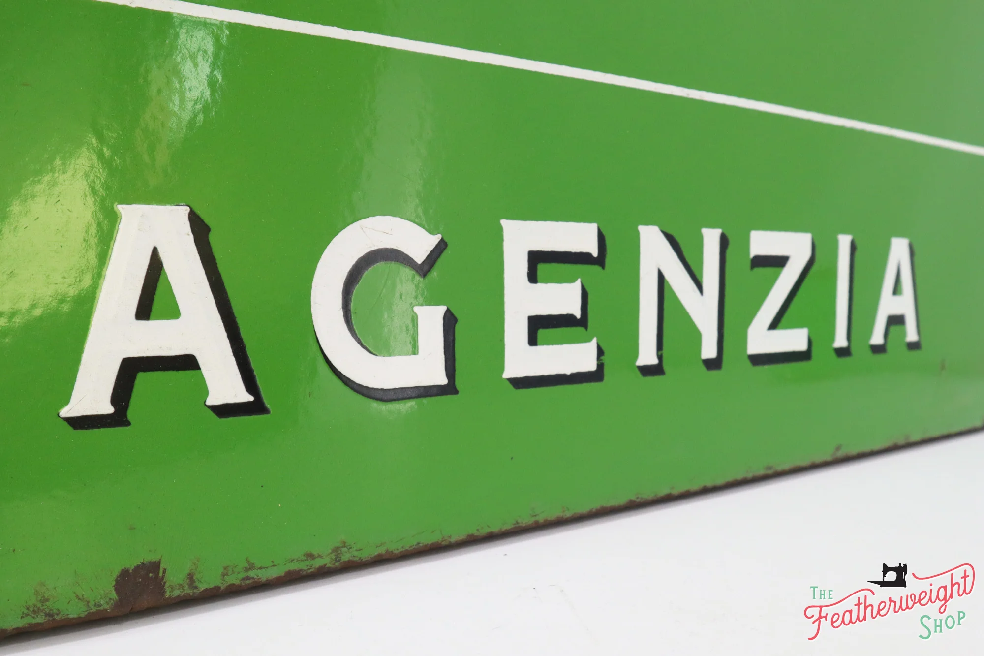 Enamel Singer Sign, Italian (Vintage Original) - RARE - Image 2