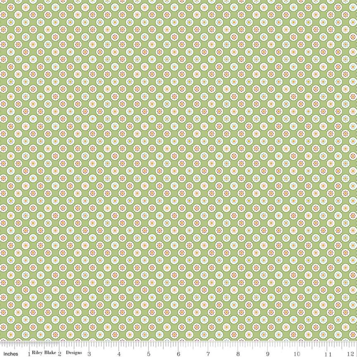Fabric, Cook Book by Lori Holt BUBBLES GRANNY SMITH (by the yard)