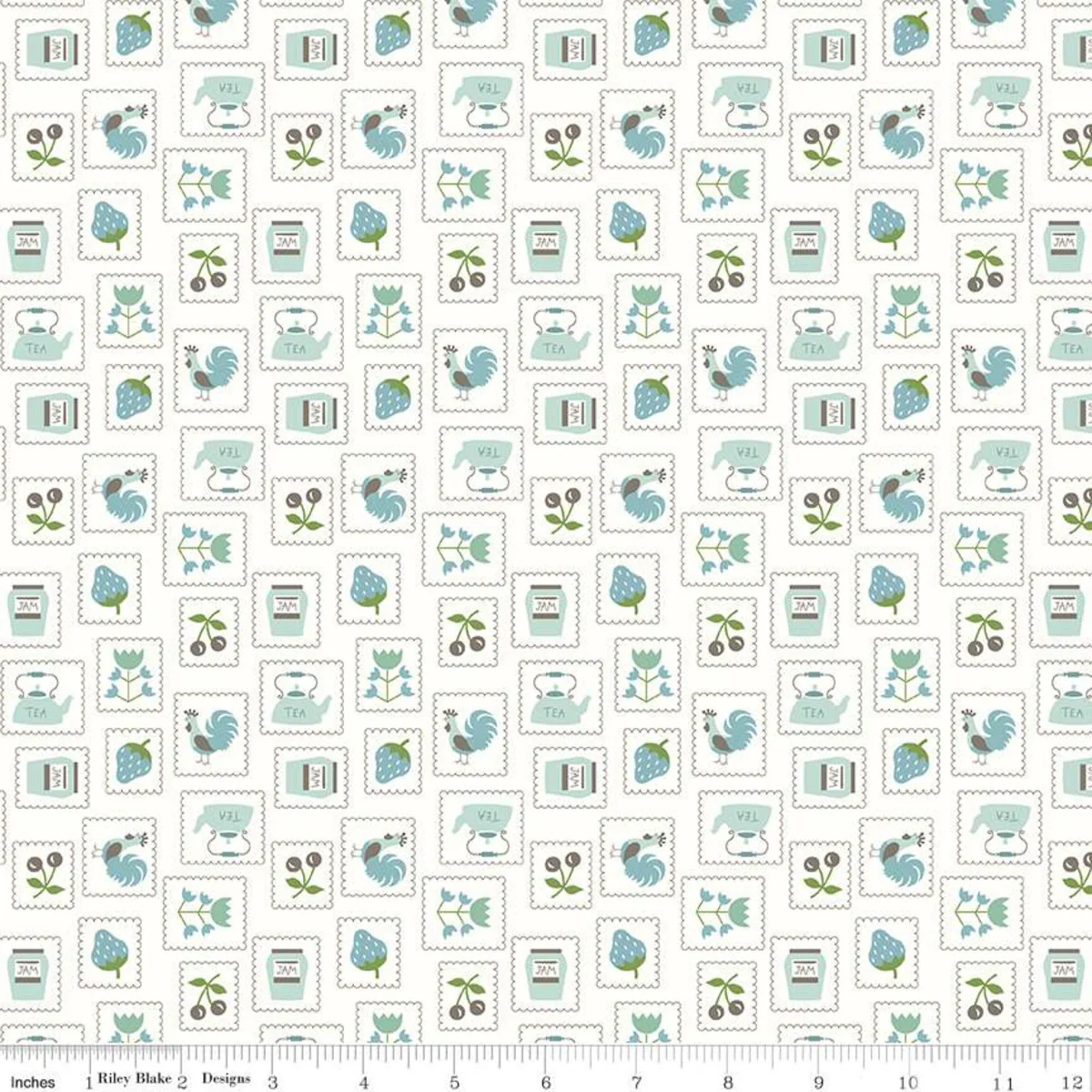 Fabric, Cook Book by Lori Holt STAMPS COTTAGE (by the yard)
