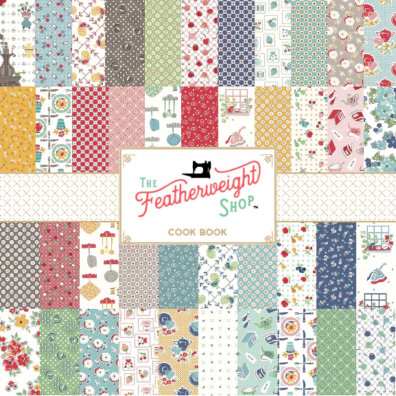 Fabric, Cook Book by Lori Holt STAMPS COTTAGE (by the yard) - Image 2
