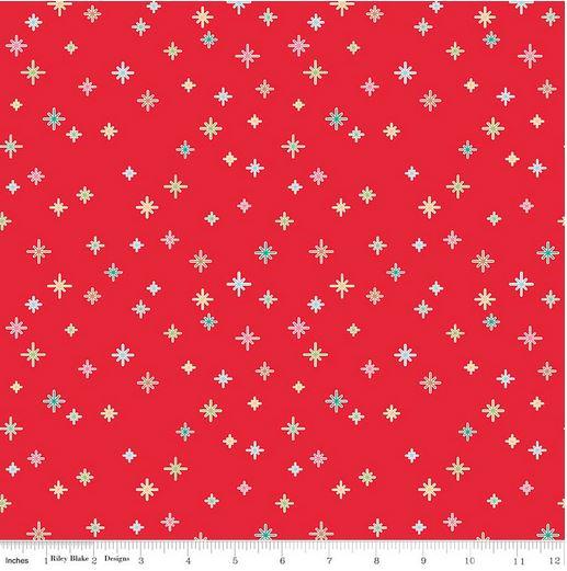 Fabric, COZY Christmas by Lori Holt of Bee in My Bonnet - Sparkle, Red