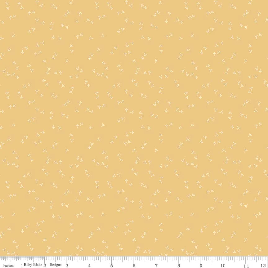 Fabric, Farm Girl Vintage by Lori Holt CHICKEN TRACK HONEY (by the yard)