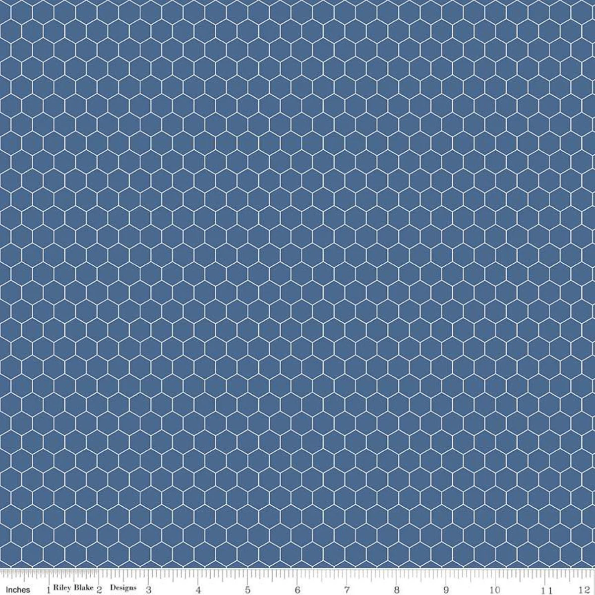 Fabric, Farm Girl Vintage Companion Prints by Lori Holt - HONEYCOMB DENIM (by the yard)