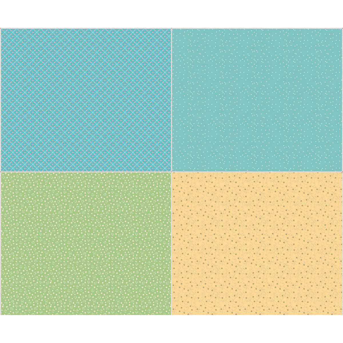 Fabric, Farm Girl Vintage Companion Prints by Lori Holt of Bee in My Bonnet - FAT QUARTER PANEL TWO
