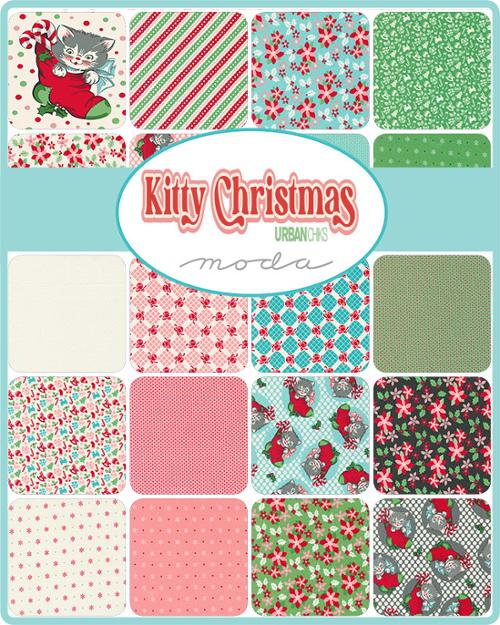 Fabric, Kitty Christmas Flurry Blenders Snowflake by Urban Chiks - SNOW Ivory (by the yard) - Image 3