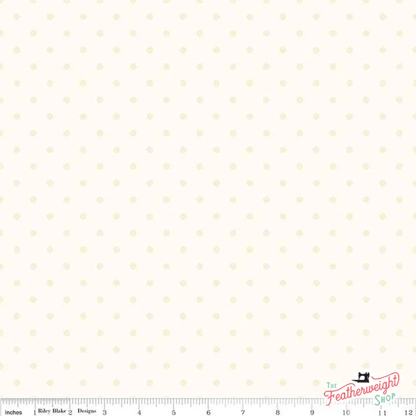 Fabric, Le Creme SWISS DOT CREAM BASIC by Riley Blake (by the yard)