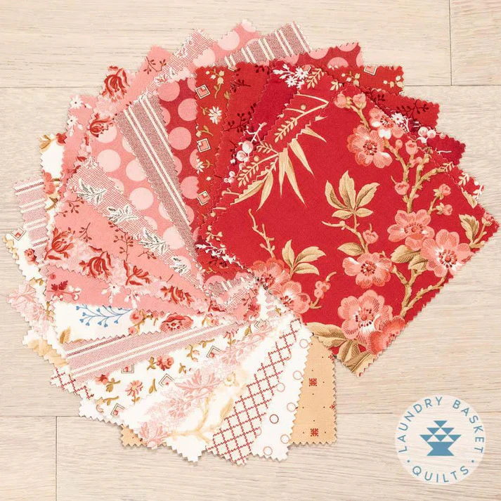 Fabric, Little Sweetheart by Laundry Basket Quilts - 5" Squares - Image 3