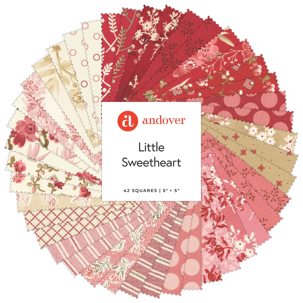 Fabric, Little Sweetheart by Laundry Basket Quilts - 5" Squares - Image 4