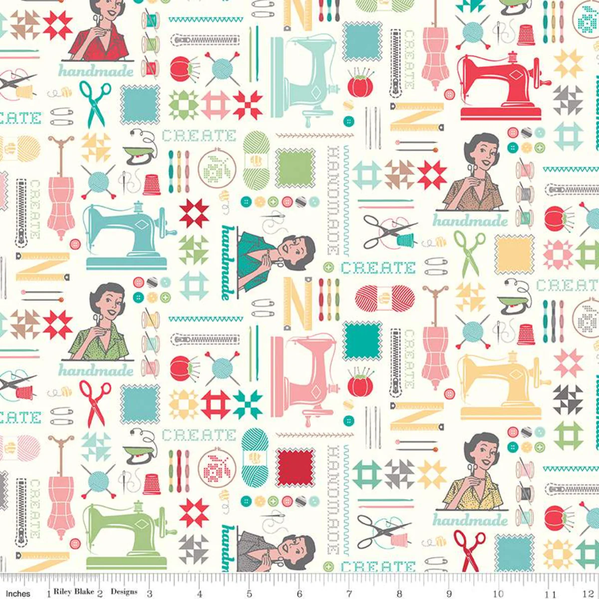 Fabric, My Happy Place by Lori Holt for Riley Blake Designs - HOME DECOR Main Cream  (by the yard)