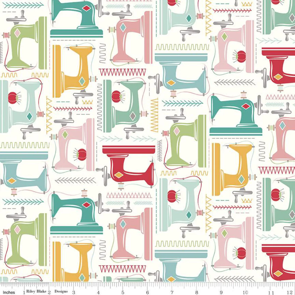 Fabric, My Happy Place by Lori Holt for Riley Blake Designs - HOME DECOR SEWING MACHINES  (by the yard)