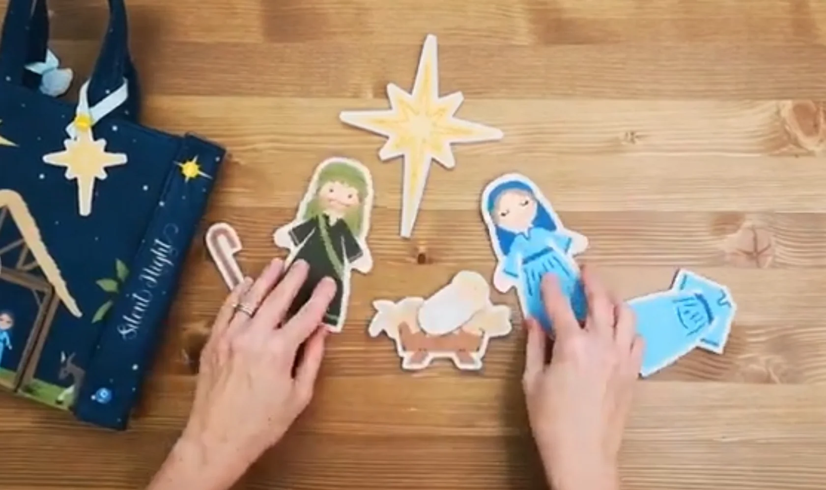 Fabric, Storybook Felt Christmas Nativity SILENT NIGHT Doll & Bag Set ~ Cut & Sew (PANEL) - Image 10