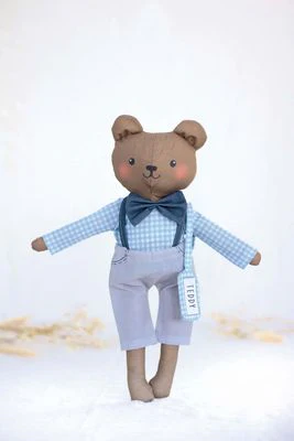 Fabric, Teddy Bear Coccolini ~ Cut & Sew Toy PANEL