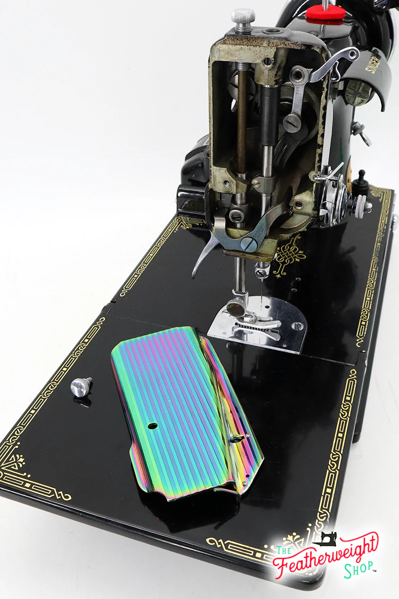 Faceplate, Striated Singer Featherweight - Titanium Oxide Oil Slick Finish - Image 5