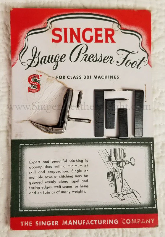 Gauge Presser Foot Attachment Set, Singer (Vintage Original) - SLANT SHANK - Image 2