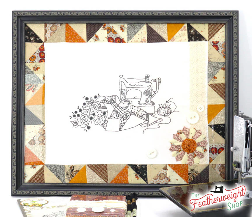 KIT, Vintage Autumn Featherweight Embroidery + Pattern - Image 7