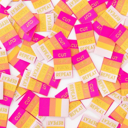 Labels, CUT, SEW, PRESS, REPEAT Quilt Woven Sew-In Tags by Sarah Hearts - Image 3
