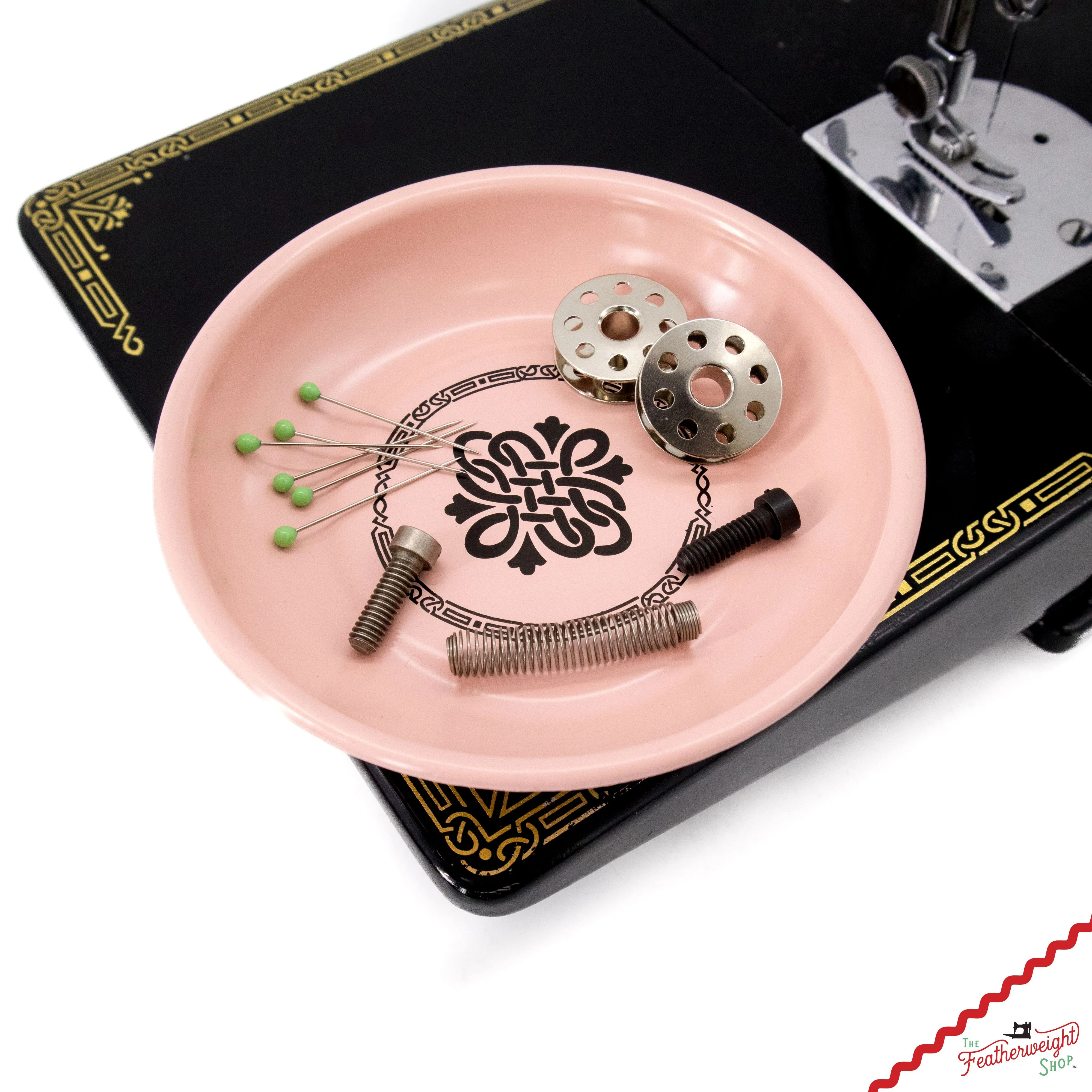 Magnetic Dish for Pins & Maintenance, PINK & BLACK Featherweight Style - Image 3