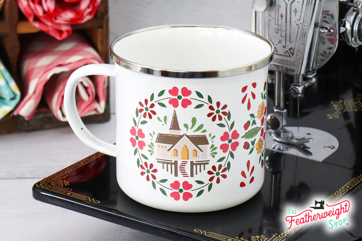 Mug, Home Town Holiday Christmas Enamel Tin Mug by Lori Holt