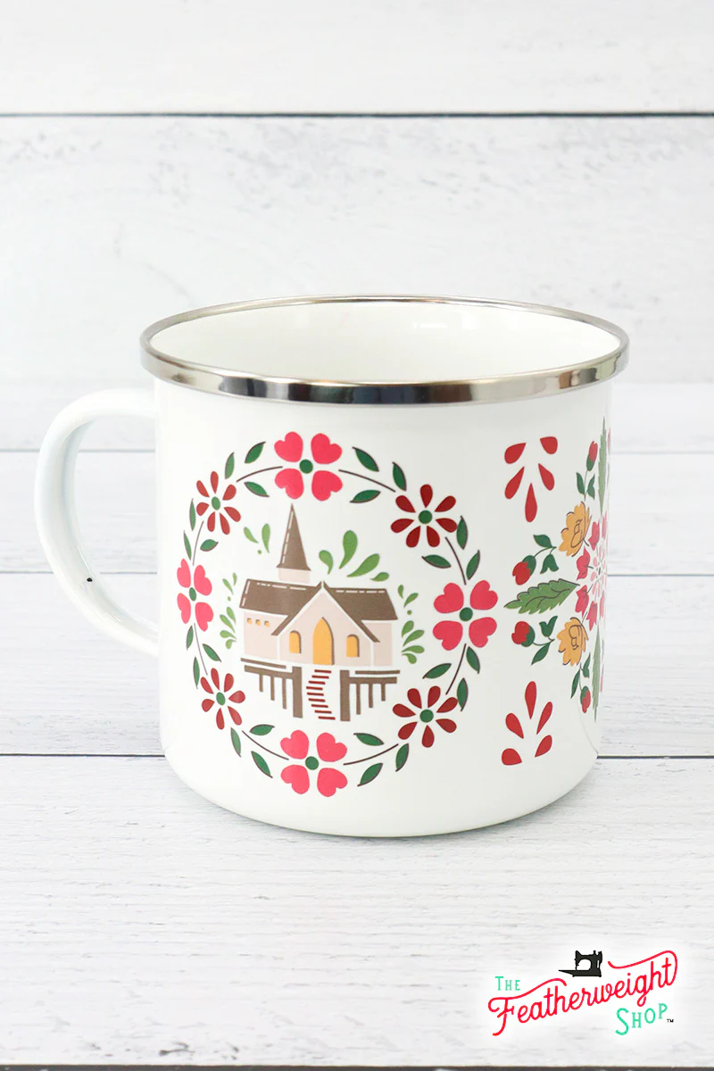 Mug, Home Town Holiday Christmas Enamel Tin Mug by Lori Holt - Image 2