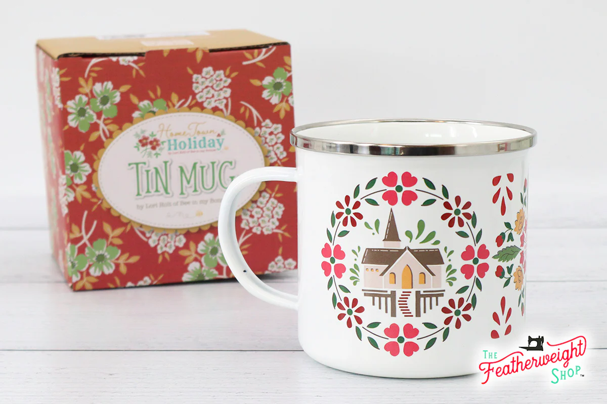 Mug, Home Town Holiday Christmas Enamel Tin Mug by Lori Holt - Image 3