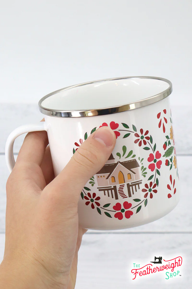 Mug, Home Town Holiday Christmas Enamel Tin Mug by Lori Holt - Image 4