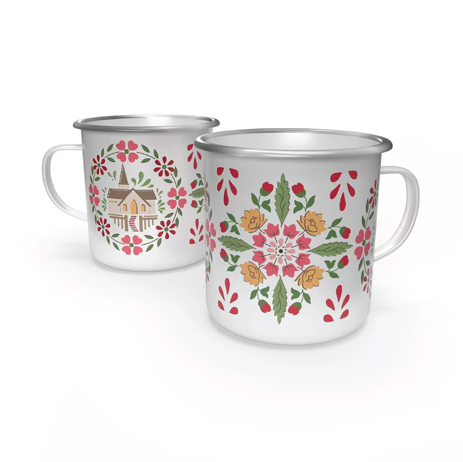 Mug, Home Town Holiday Christmas Enamel Tin Mug by Lori Holt - Image 7