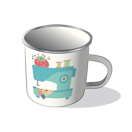 Mug, Vintage Happy 2 Sewing Machine Enamel Tin Mug by Lori Holt of Bee in my Bonnet - Image 5