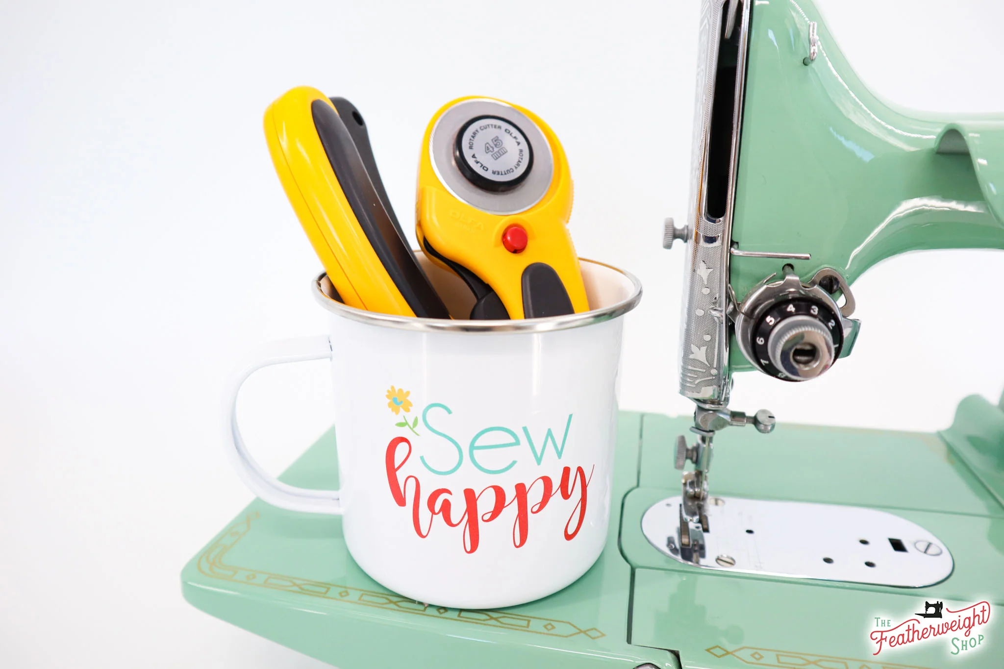 Mug, Vintage Happy 2 Sewing Machine Enamel Tin Mug by Lori Holt of Bee in my Bonnet - Image 6