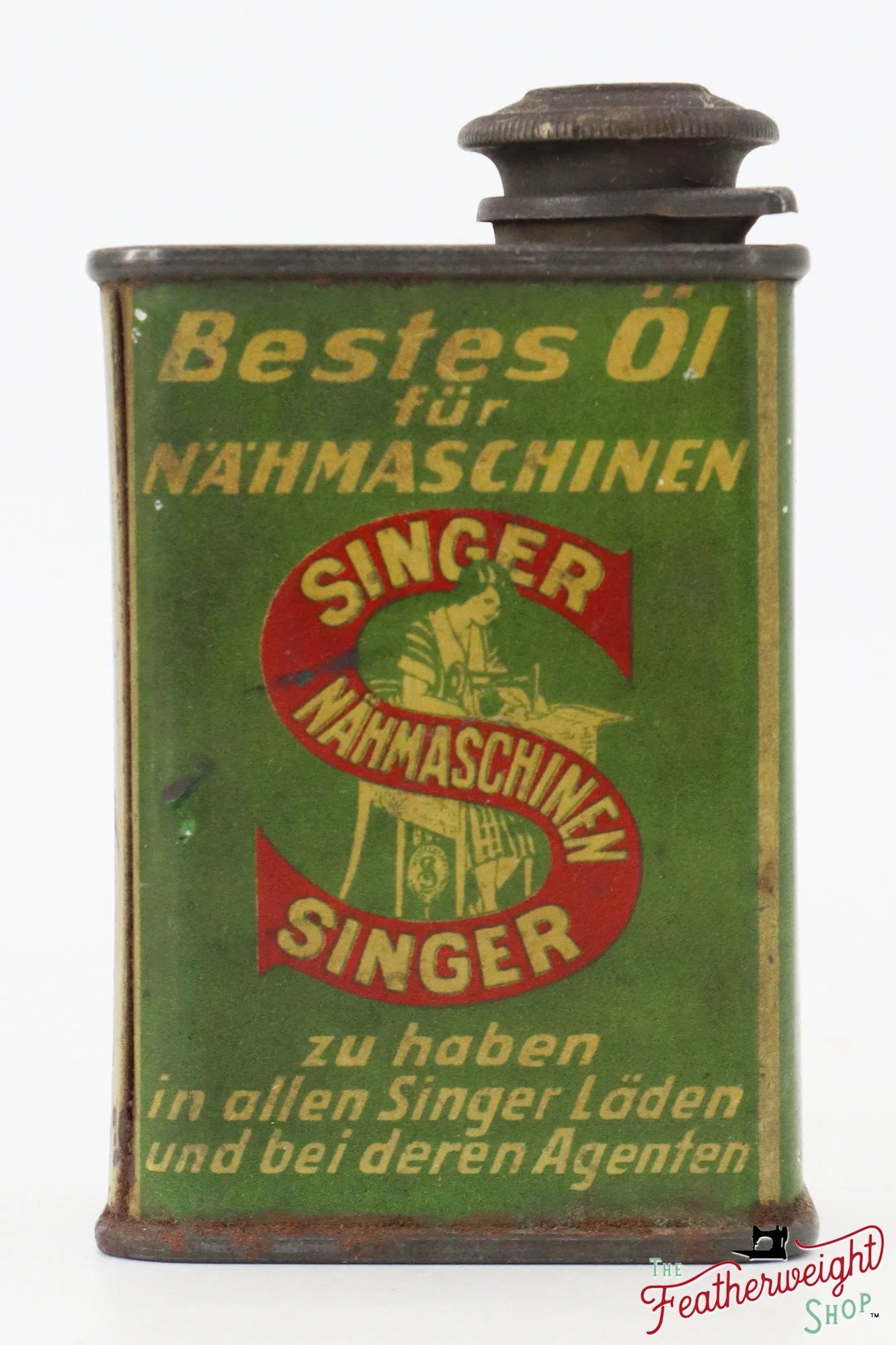 Oil Can, Square - German, Singer (Vintage Original) - RARE - Image 2