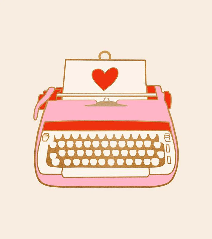 Ornament - TYPEWRITER with Heart by Ruby Star Society