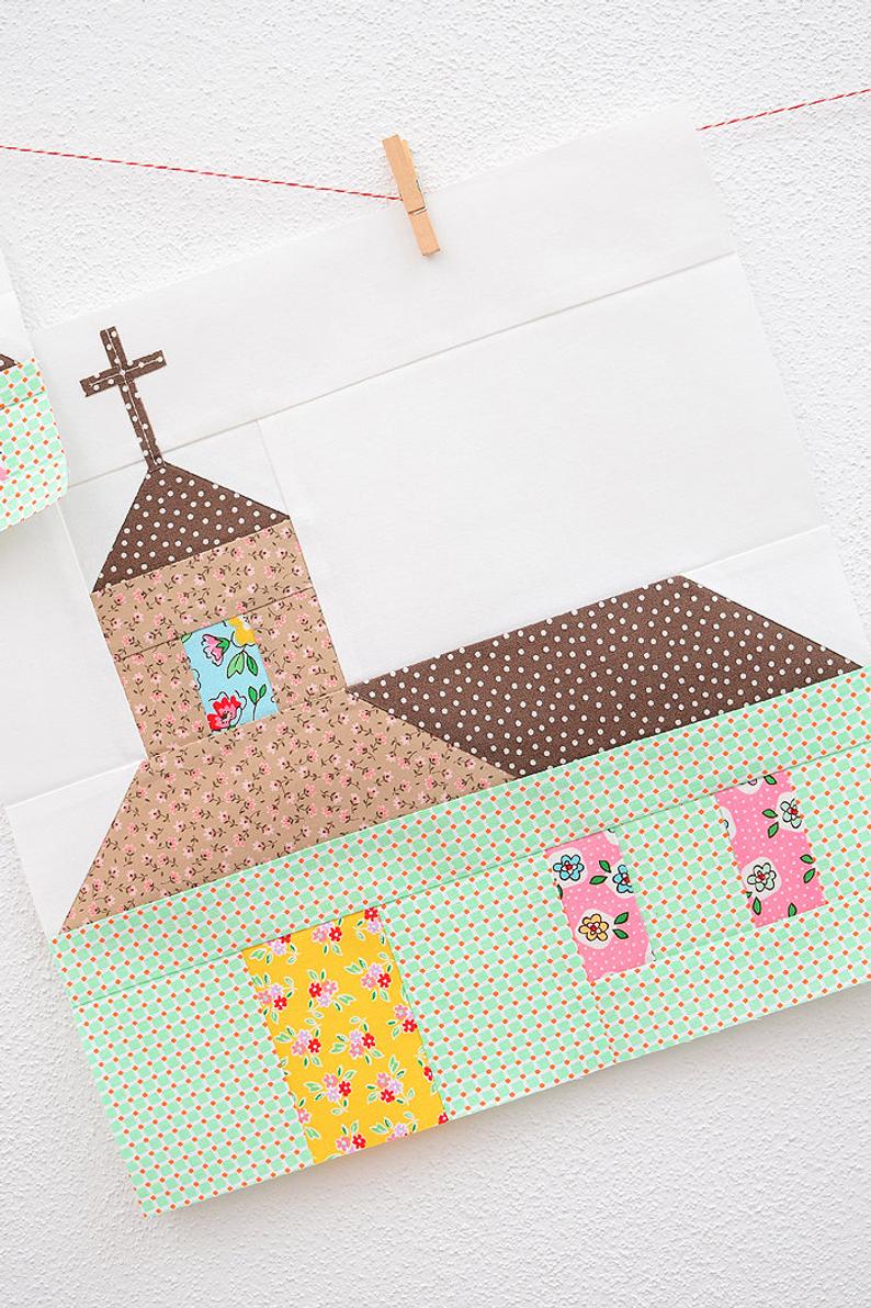 Pattern, Church (with Cross) Quilt Block by Ellis & Higgs (digital download) - Image 3