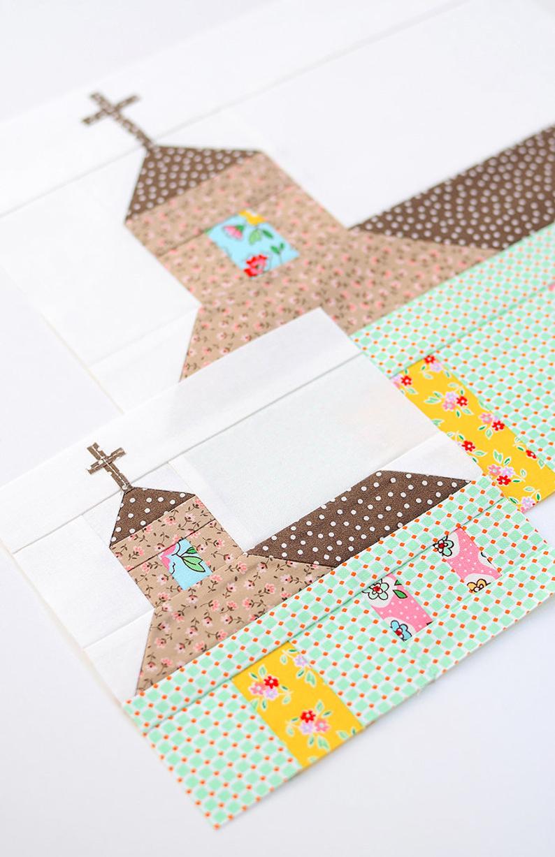 Pattern, Church (with Cross) Quilt Block by Ellis & Higgs (digital download) - Image 4