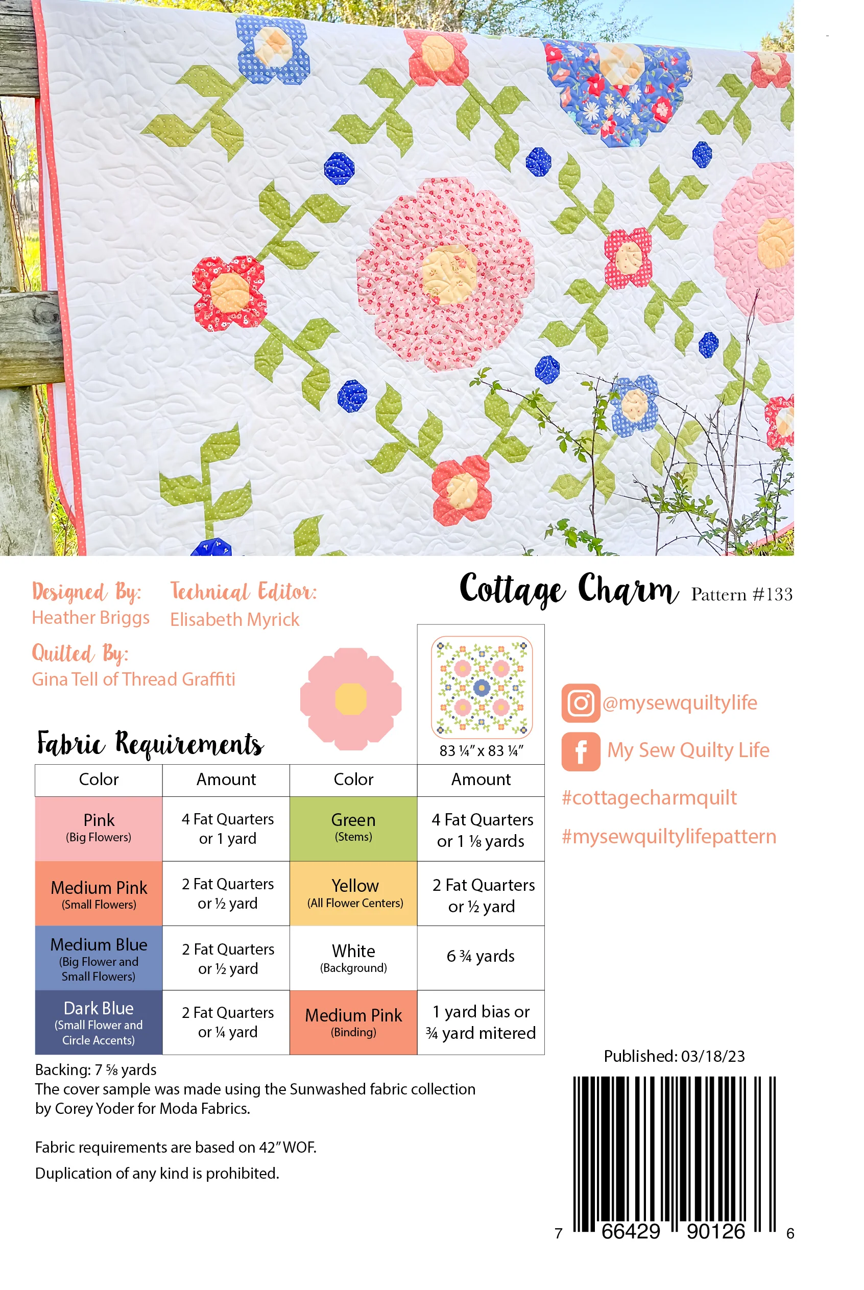 Pattern, Cottage Charm Quilt by My Sew Quilty Life (digital download) - Image 2