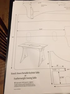 PATTERN, Singer FEATHERWEIGHT TABLE PLANS (Printed) - Image 11