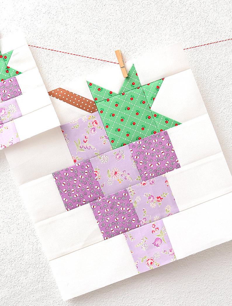Pattern, Grapes Quilt Block by Ellis & Higgs (digital download) - Image 3