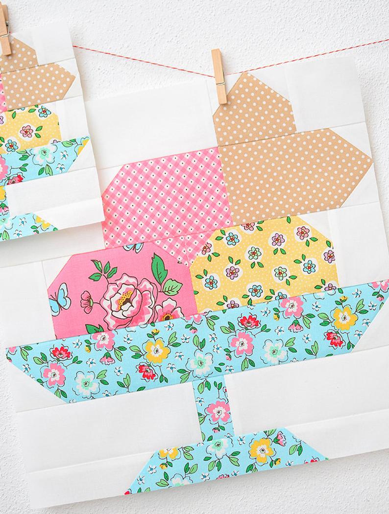 Pattern, Ice Cream Sundae Quilt Block by Ellis & Higgs (digital download) - Image 3