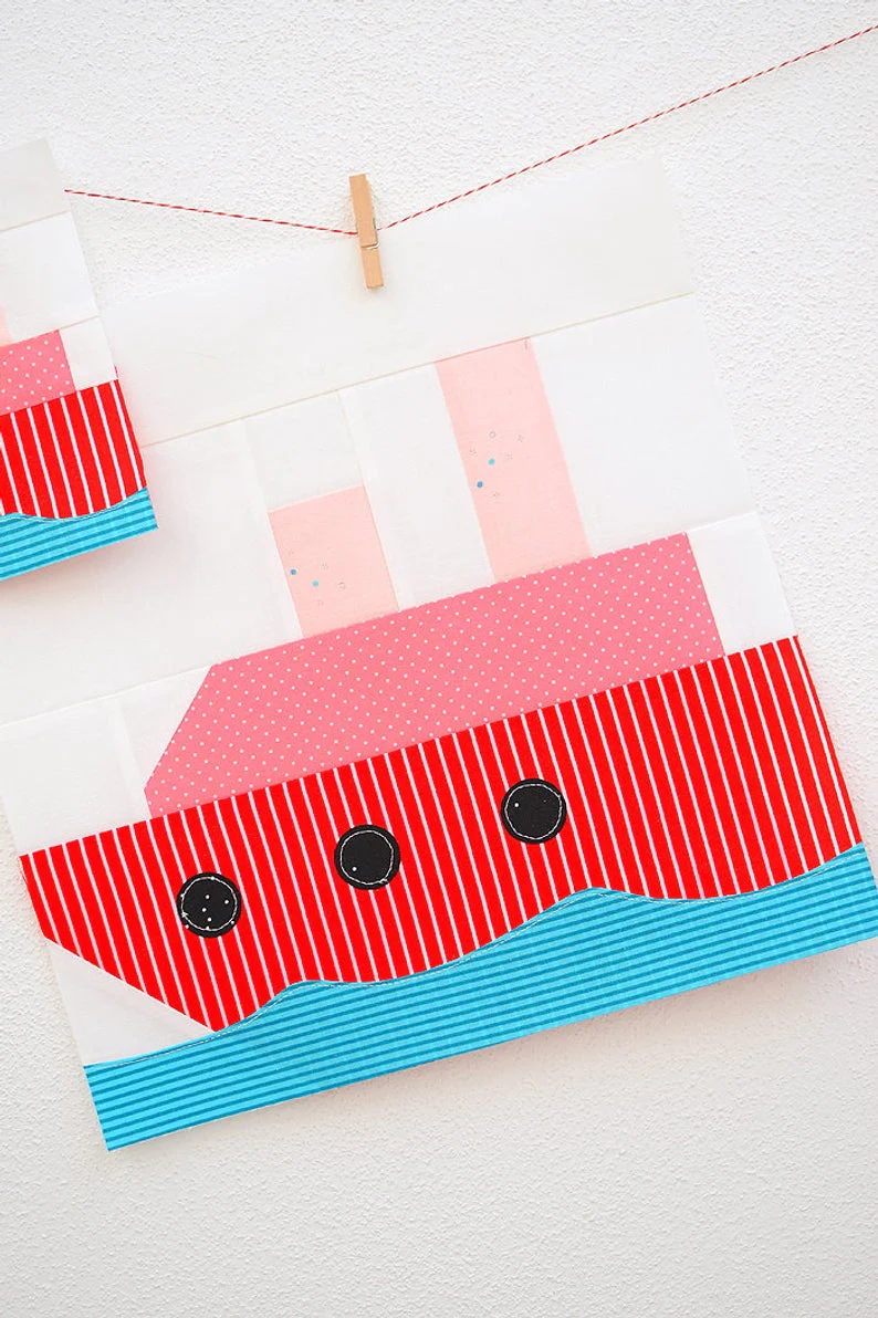 Pattern, Nautical Steamship Quilt Block by Ellis & Higgs (digital download) - Image 3
