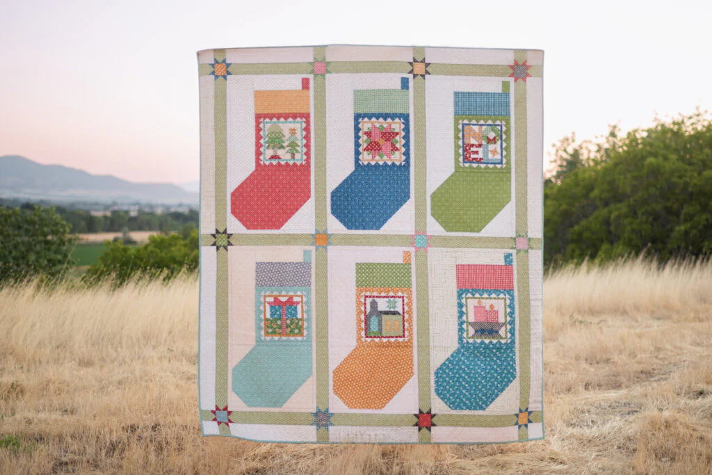 PATTERN, Poinsettia Christmas Stocking Quilt Seeds ~  No. 2 Block by Lori Holt - Image 2
