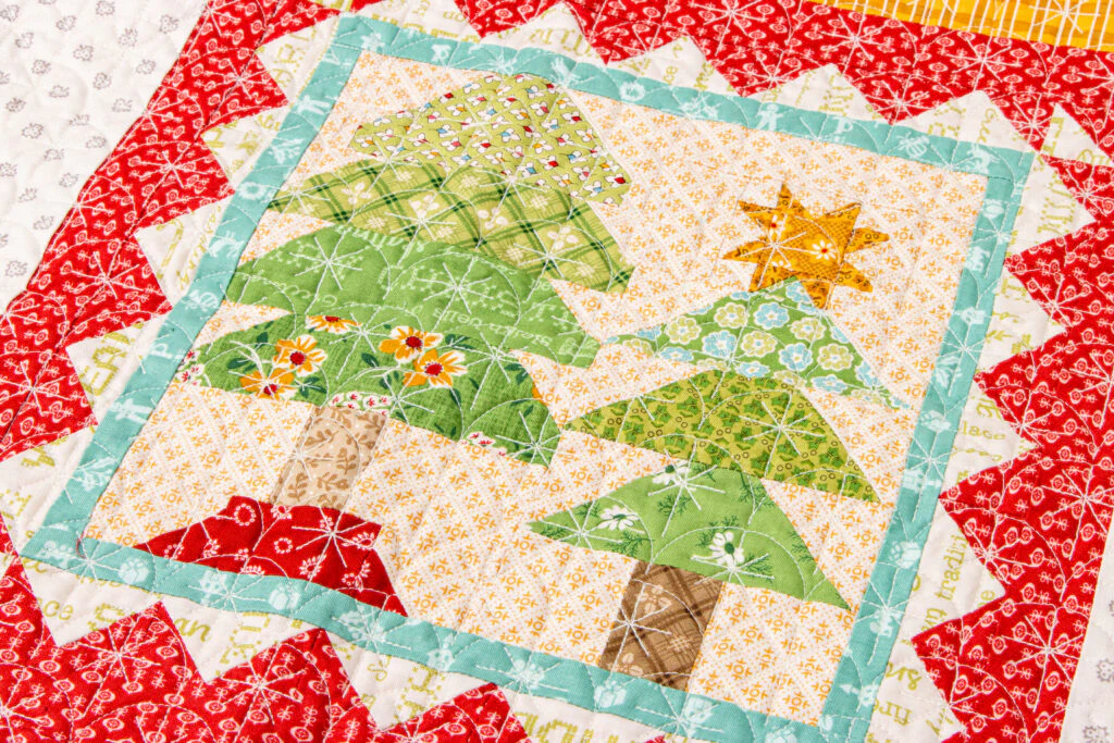 PATTERN, Poinsettia Christmas Stocking Quilt Seeds ~  No. 2 Block by Lori Holt - Image 5