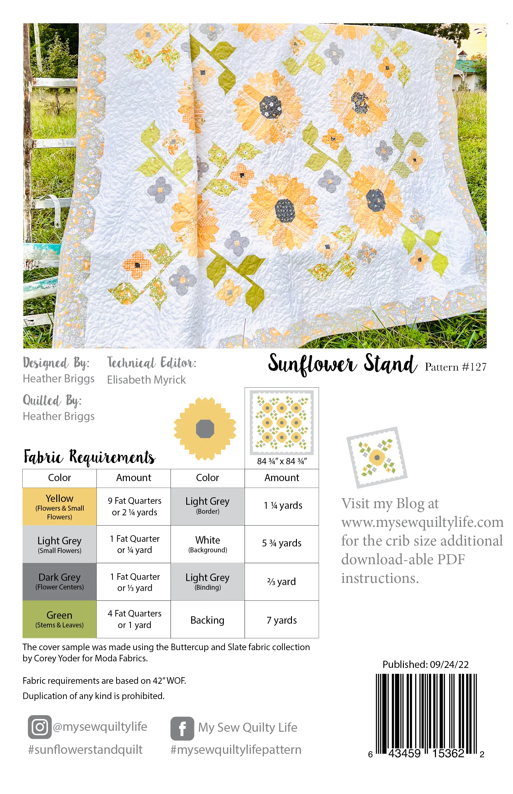 Pattern, Sunflower Stand Quilt by My Sew Quilty Life (digital download) - Image 3